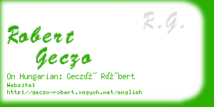 robert geczo business card